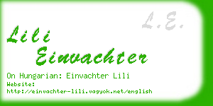 lili einvachter business card